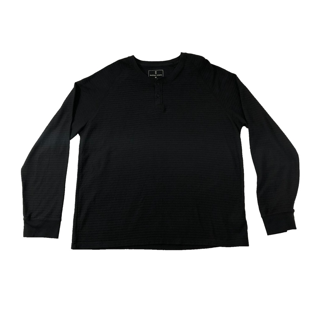 Mutual Weave Shirt Men's XXL Dark Gray Long Sleeve‎ Henley Pullover Top